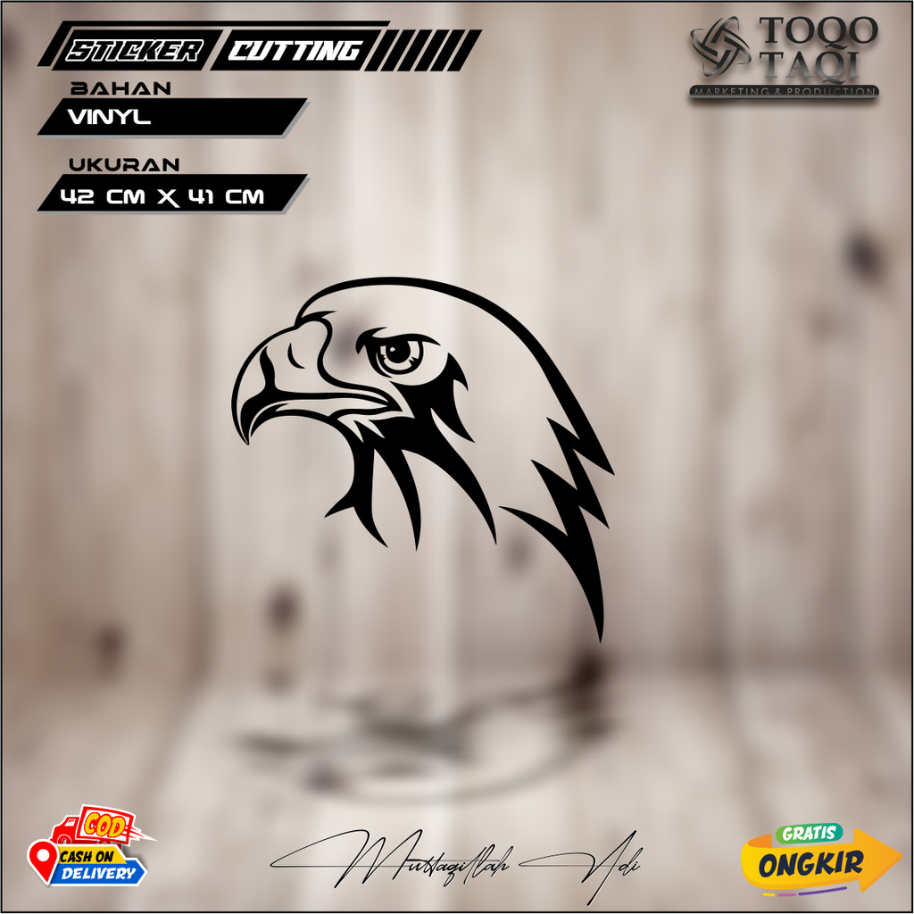 CUTTING STICKER GAMBAR ELANG 07 STIKER BODY MOBIL KACA MOBIL PICKUP TRUCK