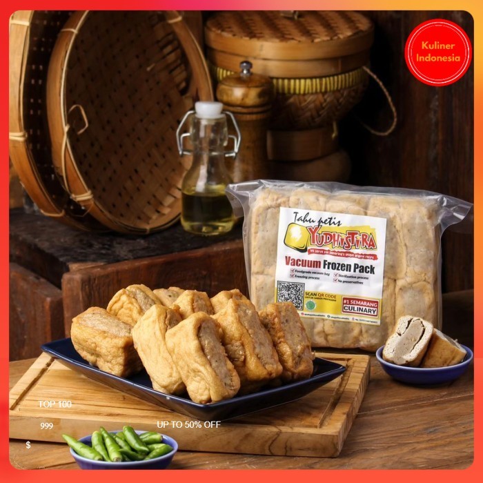 Tahu Bakso Daging Sapi Frozen Vacuum Merk Yudhistira isi 10 pcs Khas Semarang
