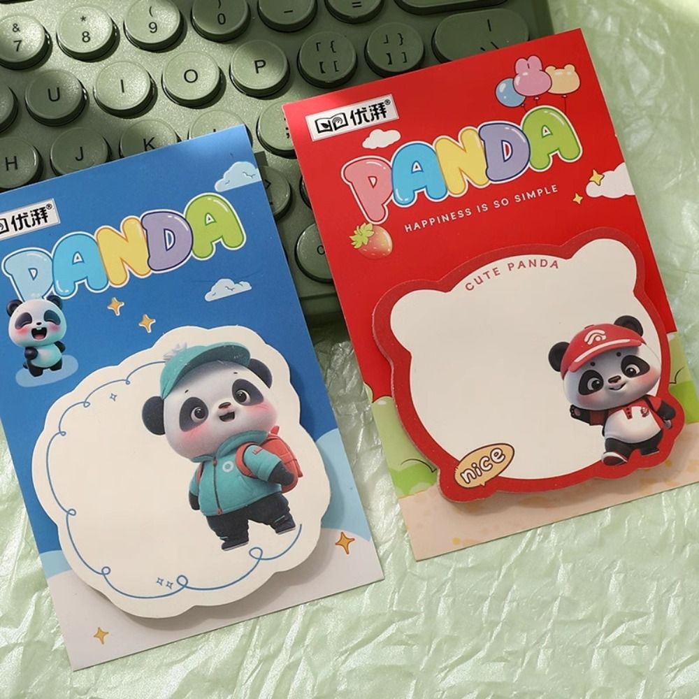

8Pcs 50 Sheets Panda Sticky Notes Thickened Removable Self-Adhesive Sticky Notes 4 Model Square Memo Pad Kids Gift