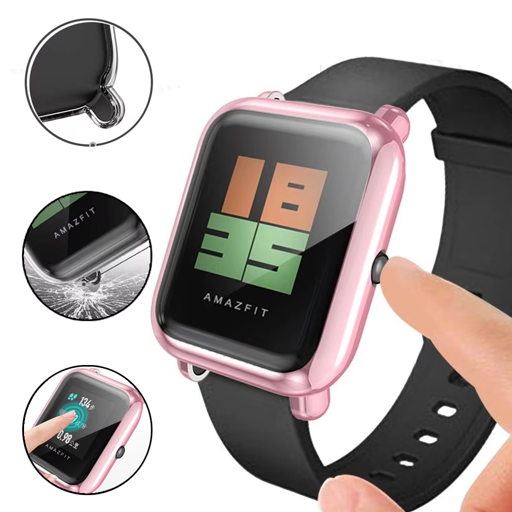 For Amazfit Bip U/U Pro Case Protect Bumper Plating Shell Cover Shockproof Screen Protector For Huam