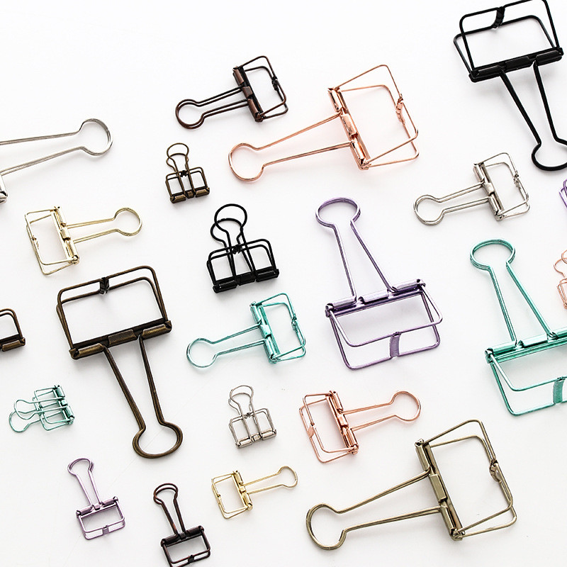 

2/5Pcs Mini Stationery Hollow Out Binder Clips Paper Clips Notes Notebook Clips DIY Bookmark Material Escolar