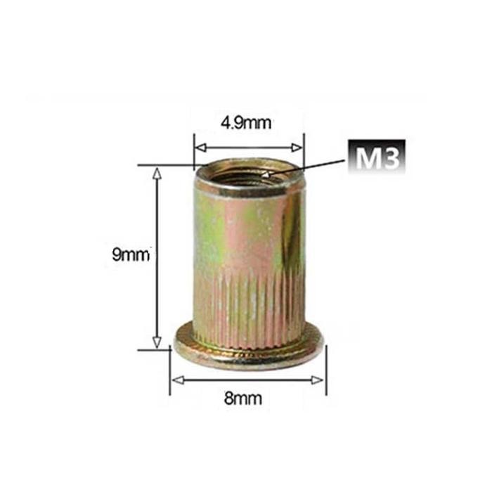 1pcs M8 Mur Rivet Nut Rivnut Kuning Besi Carbon Steel Nut insert Tanam insert M8 - m3 CARMUDIE