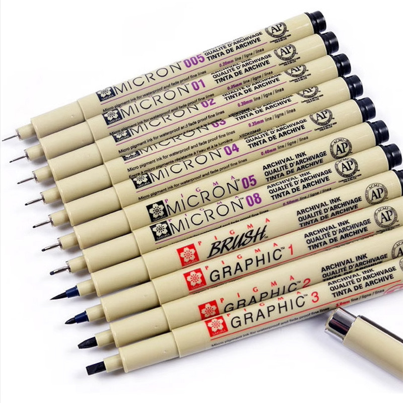 

Sakura Liner Pen Waterproof Micron Pen Professional Manga Design Sketch Drawing Needle Pen Art Supplies