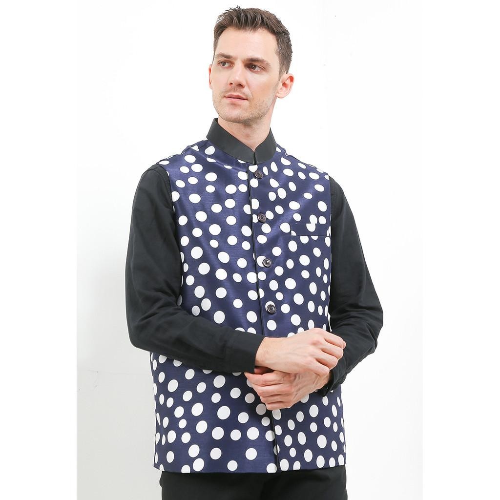 NULU Jacket atau vest pria mewah/pesta print izzy vest jacquard men