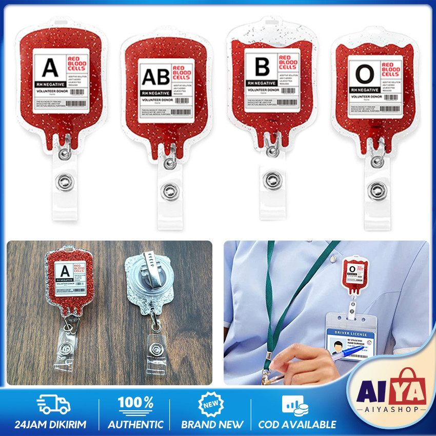 

Tas Golongan Darah Akrilik Klip Buaya / Golongan Darah Card Holder / Klip Kartu Jenis Darah Dokter Perawat / Blood Type Bag Crocodile Clip