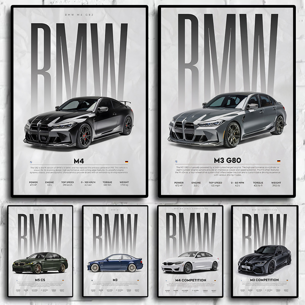 

Black Famous Cars Competition Poster Picture Mural Modern Canvas Painting Wall Art Home Decoration Print for Living Room Decor