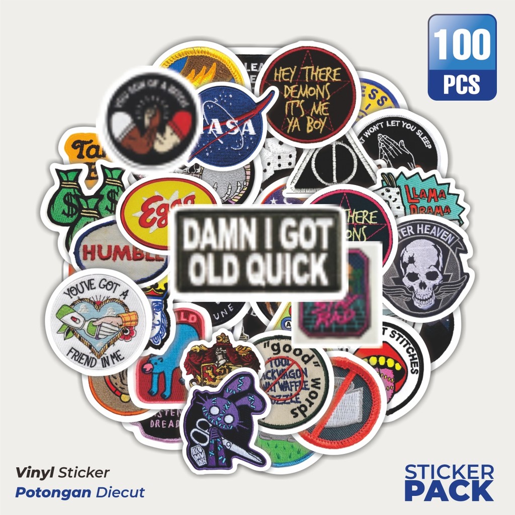 

Super Hemat! 100 PCS Stiker Patch V13 Waterproof Aesthetic- Untuk Laptop, Motor, dan Helm - Paper Stationery Pack