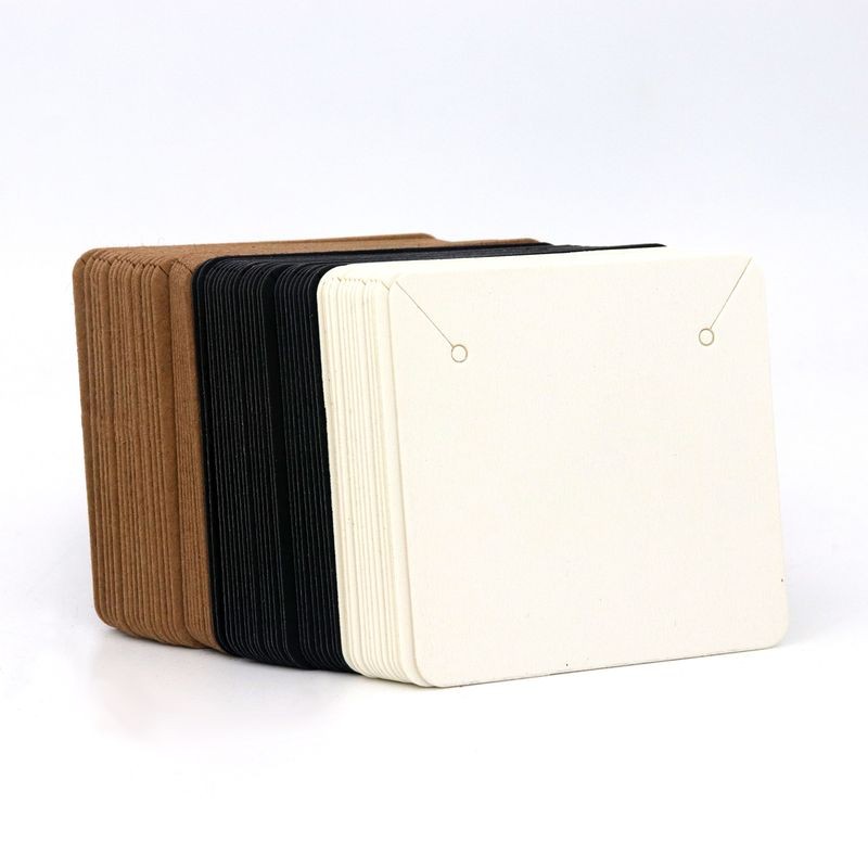 

5*5cm 50pcs Square Blank Craft Paper Holder For Jewelry Necklace Earrings Cards Label Tags Handmade DIY Accessories Wholesale