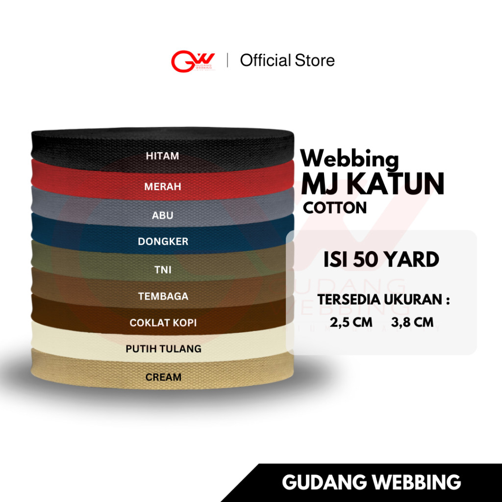 Webbing Katun - MJ Katun 38 mm