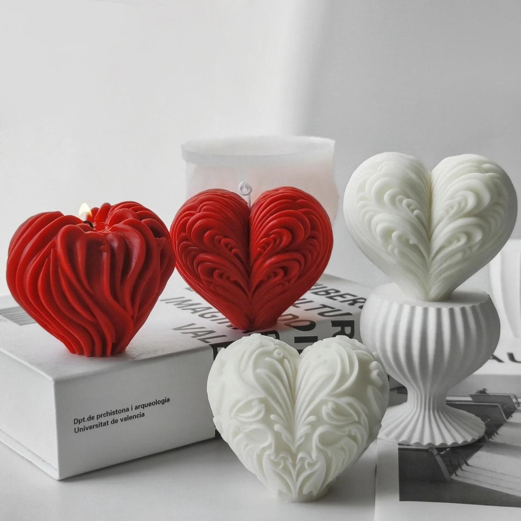 

Heart Candle Silicone Mold Handmade Gifts Plaster Resin Ornaments Mould Soap Candle Making Supplies