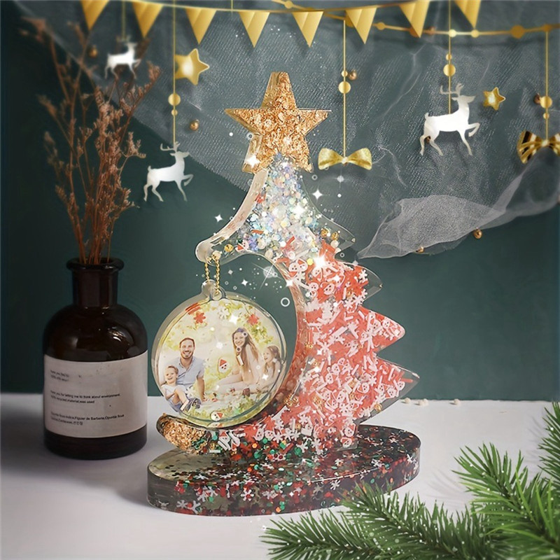 

COSW-DIY Christmas Tree Photo Frame Silicone Mold Crystal Epoxy Resin Craft Casting Mold Handmade Decoraton Christmas Molds
