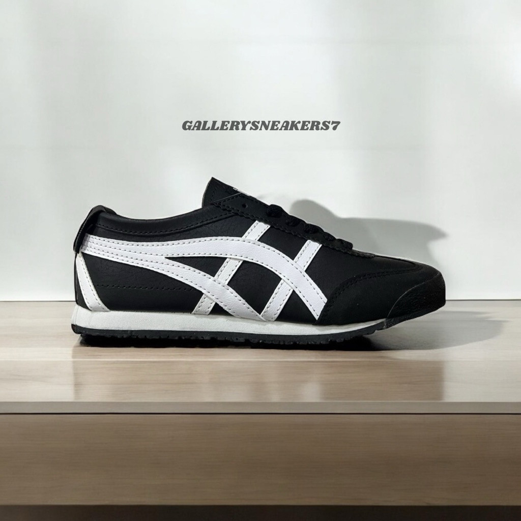 BG56TF Sepatu Onitsuka Tiger Mexico 66 Sneakers Flat Pria Wanita Hitam Putih Cream - Shoes Sport Bla
