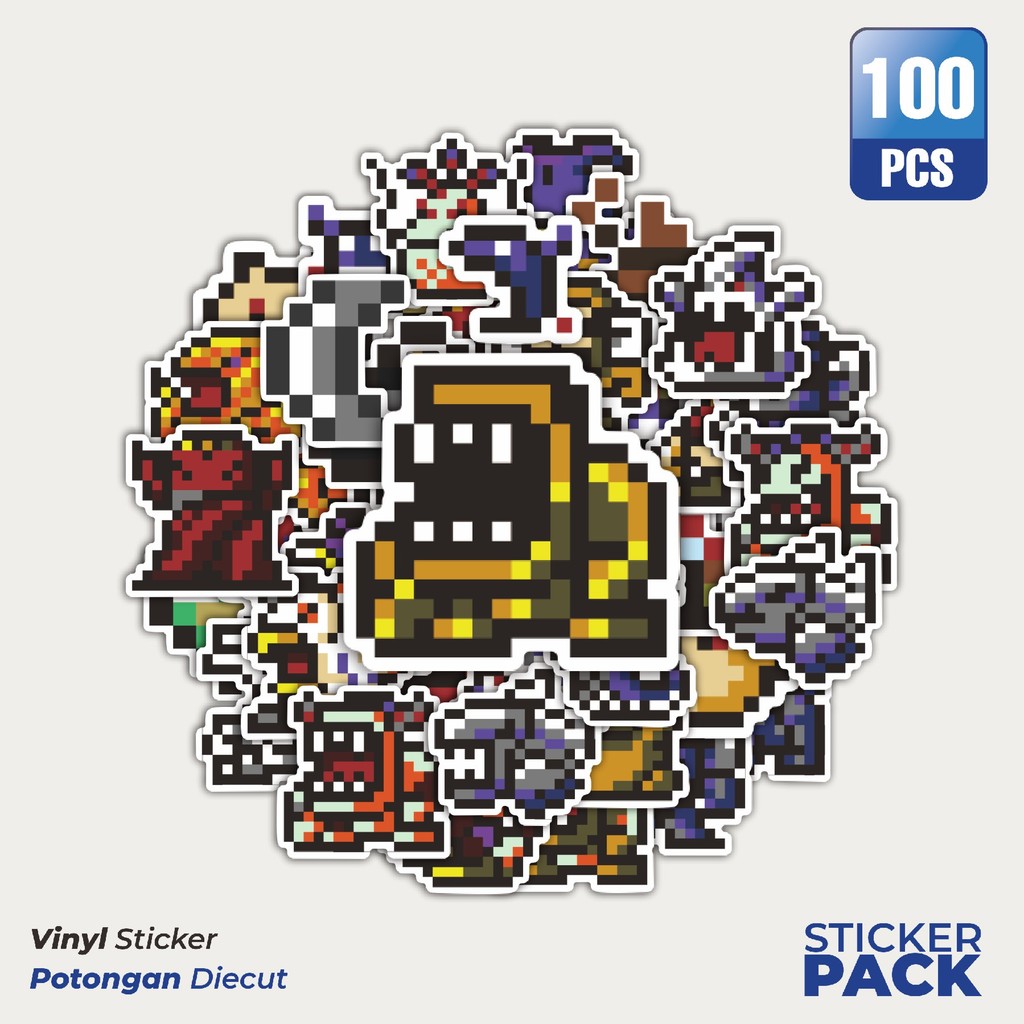 

Super Hemat! 100 PCS Stiker Pixel Digimon V1 Waterproof Aesthetic- Untuk Laptop, Motor, dan Helm - Paper Stationery Pack