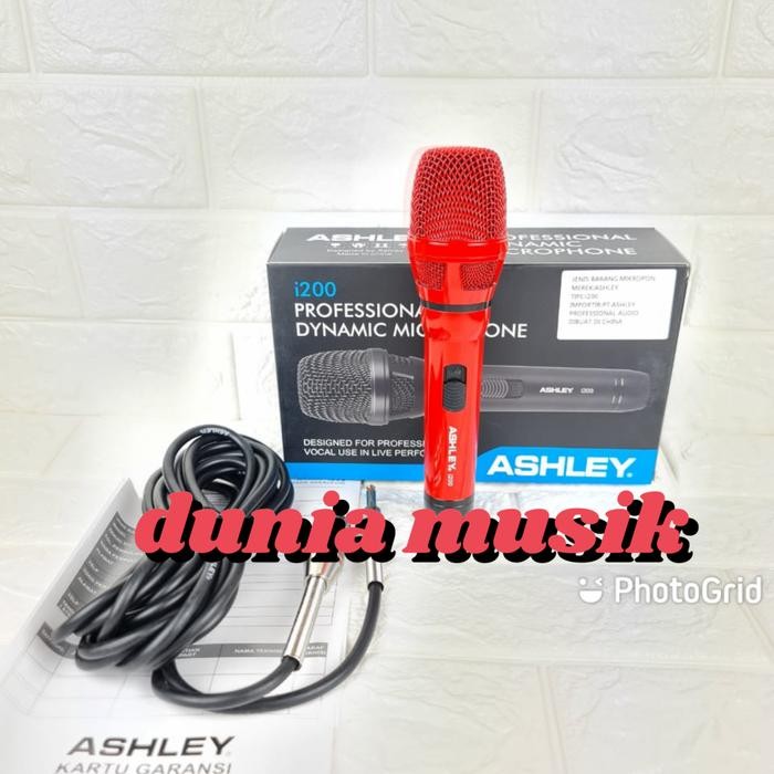 Hot Produk mic kabel ashley i200 i 200 original - Merah  Terbaik dan Terlaris