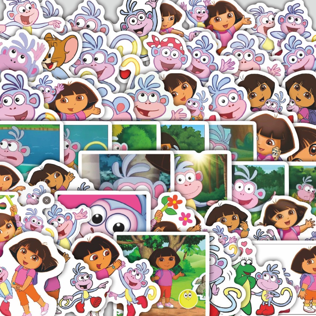 

Stiker Cutting Pack Stiker Kartun Boots Dora the Explorer Isi 100Pcs Series Aesthetic Lucu Keren Untuk Koper Bahan Vynil