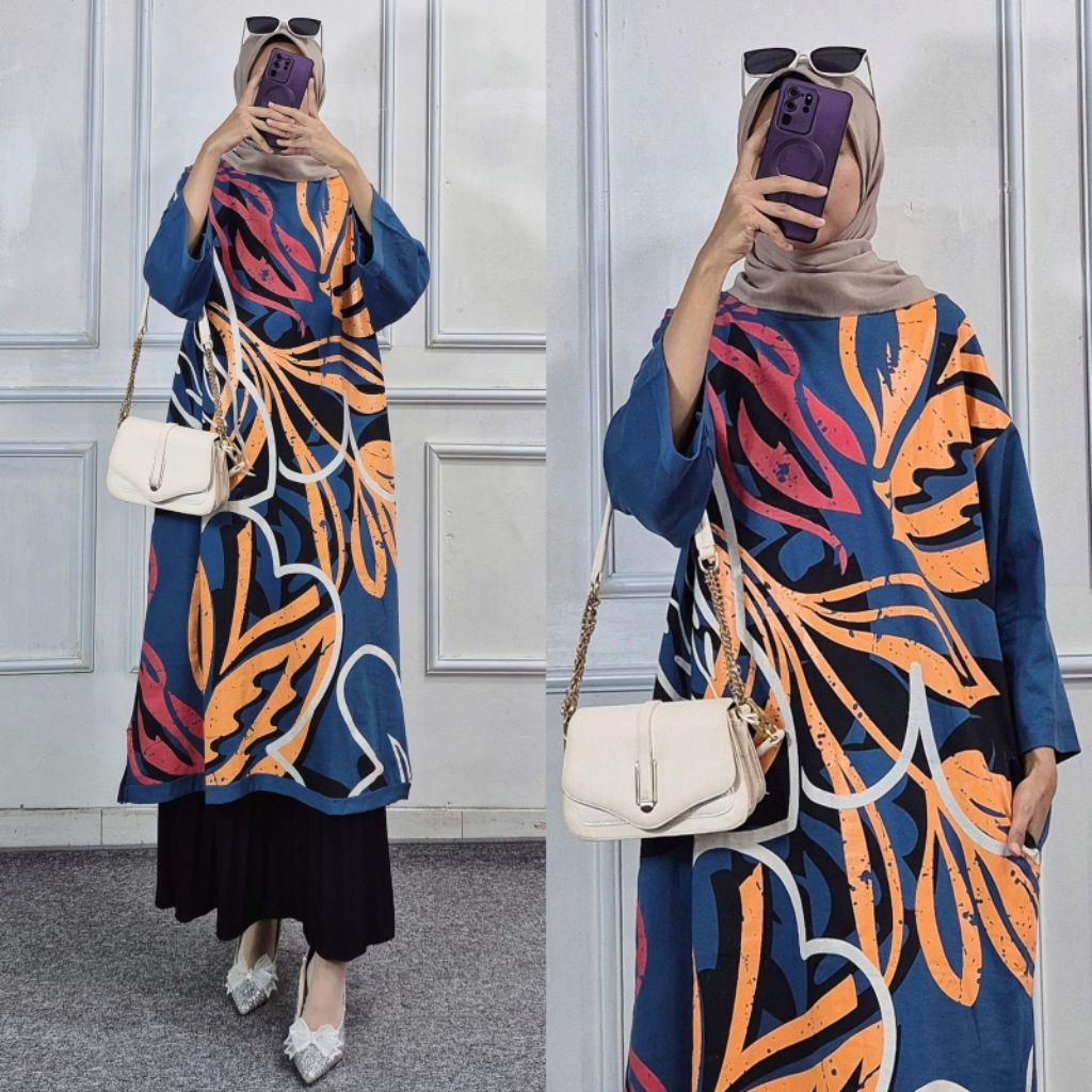 Kaos  Long Tunik Midi wanita ORIGINAL