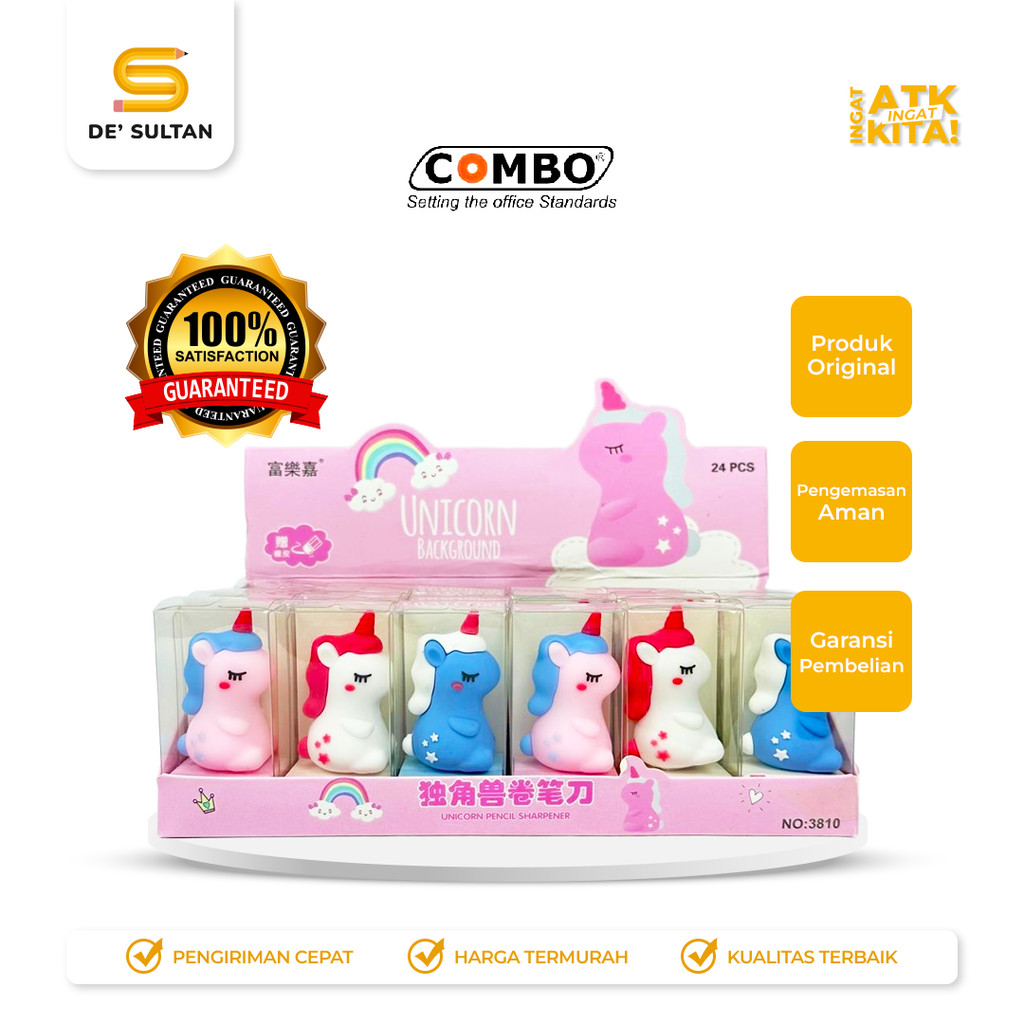 

COMBO RAUTAN TANGAN/ PENCIL SHARPENER UNICORN 3810 (1PC)