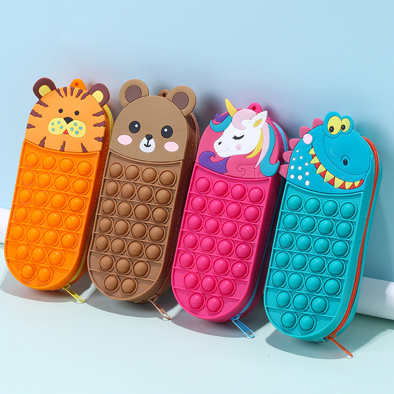 

1Pc New Cartoon Silicone Pencil Case Pioneer of Rodent Eradication Stationery Storage Bag Decompression Stationery Box