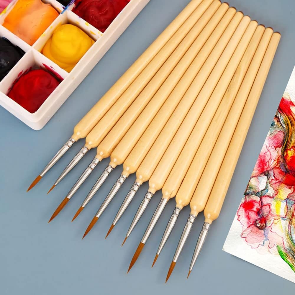 

Miniature Detail Paint Brushes with 44 Sizes Wooden Fine Tip Paint Brush for Watercolor Painting Acrylic Art Painting Model Draw