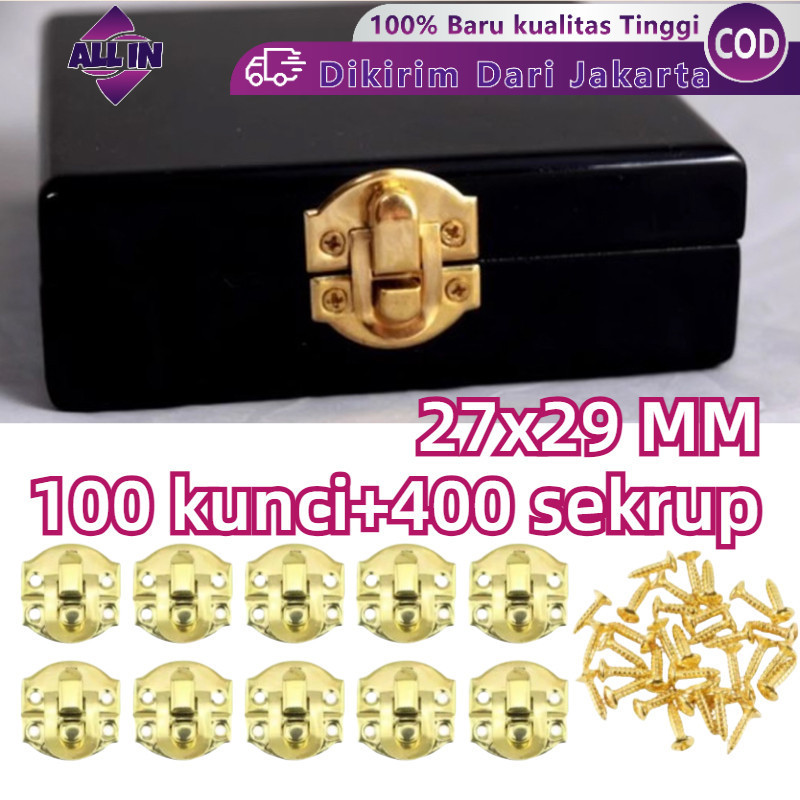 Isi100 Pengait Box Perhiasan Kunci Box Pengait Kunci Box Termasuk Sekrup Kotak Perhiasan Kunci 2.7cm