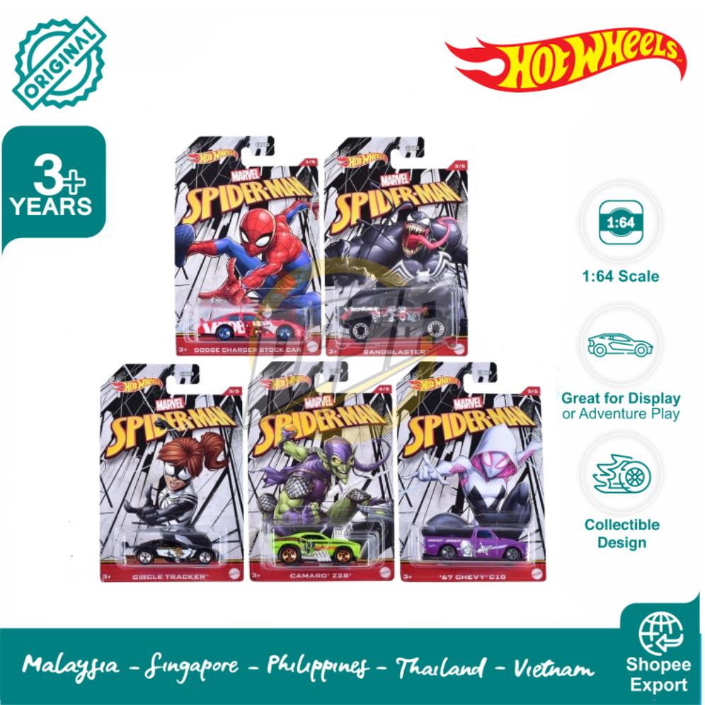 Hot Wheels Marvel Spiderman Character Cars