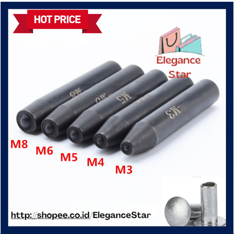 M3 /M4 /M5 Hand-Tapping Rivet Punch Semi-Tubular Rivet Flanging Rivet M6/M8 Curling Punch