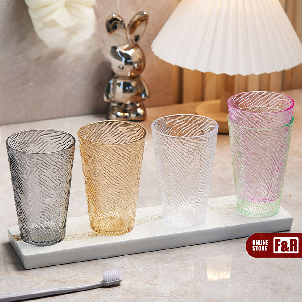 Gelas Aesthetic Gelas Bening Motif Premium Gelas Plastik Transparan Motif Unik Cantik Ringan Dan Ant