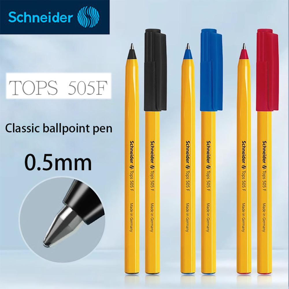 

10pcs Schneider Ballpoint Pen Waterproof Smooth Rollerball Pen Large Capacity Quick-drying 0.5mm Office Gel Pen 505F Stationery