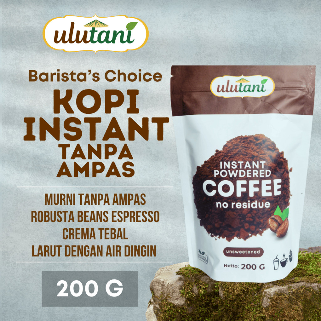 

New Instant Coffee Tanpa Ampas / Kopi Instan Tanpa Ampas Ulutani 200 grPremium