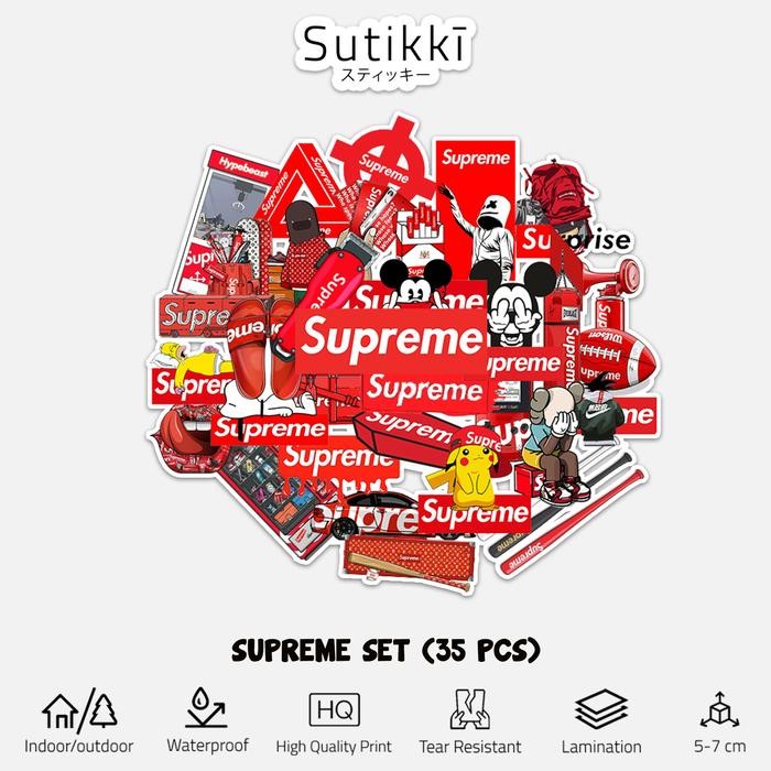

⦅PROMO BEST QUALITY⦆ Stiker Laptop Supreme Hypebeast Logo Stiker - 35pcs - Label, Kertas - Glossy