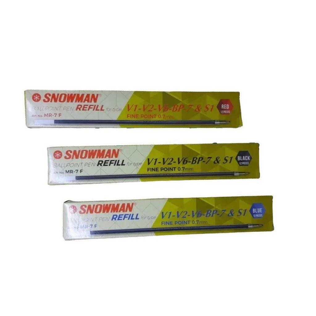 

Snowman Refill Fine Point 0.7 mm v1 v2 v6 bp-7 & s1 isi 12pcs