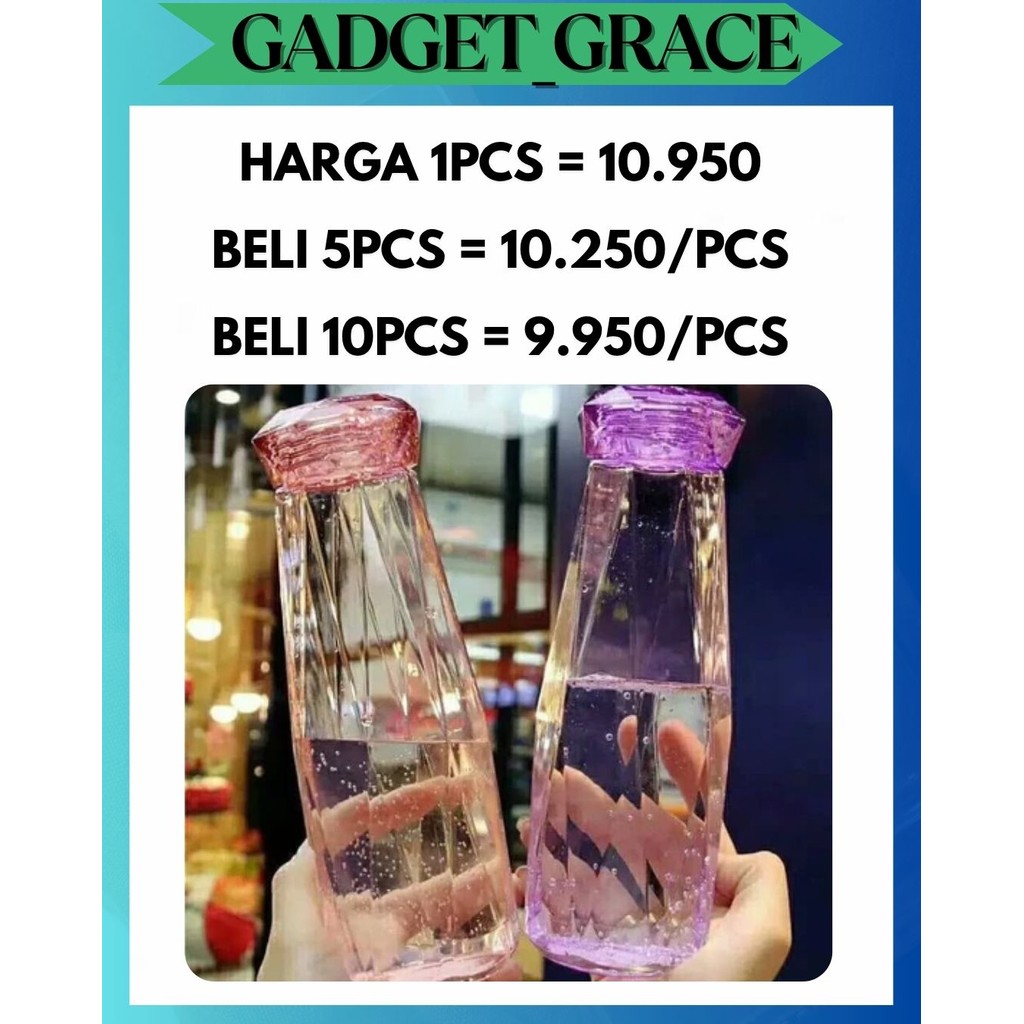GG BOTOL MINUM KACA DIAMOND CRYSTAL / KRISTAL TUMBLER GLASS COLORFUL