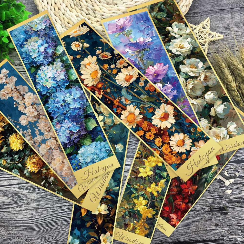 

30Pcs Vintage Flower Painting Bookmarks Aesthetics Card Decorations Reading Pages Book Marks Student Stationery Creative Gifts