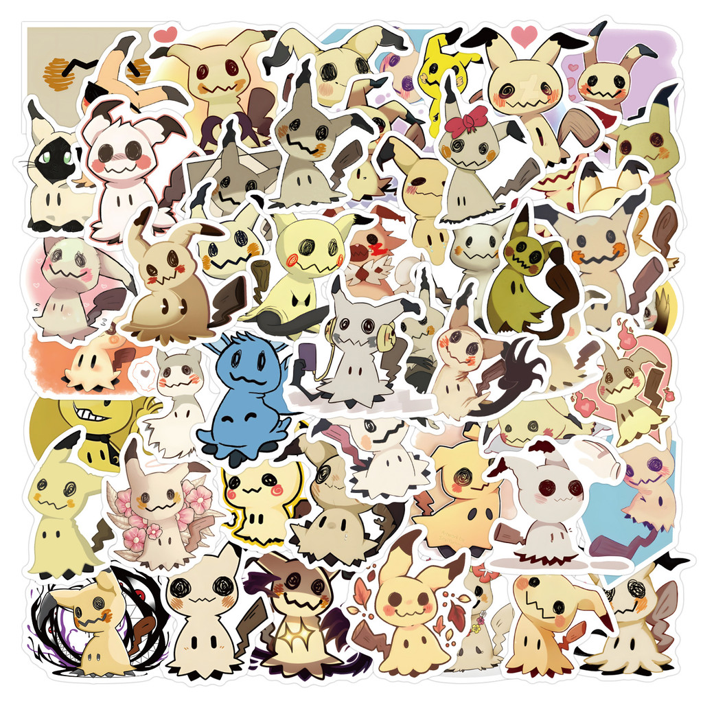 

10/55PCS Pokemon Mimikyu stickers Graffiti DIY Ornament Car Bicycle Phone Skateboard Cup Hand Tent Waterproof stickers Toys