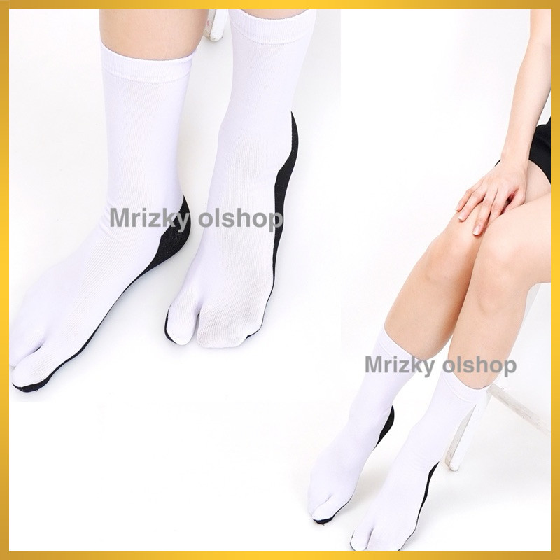 kaos kaki jempol wanita polos panjang/kaos kaki jempol telapak hitam/kaos kaki jempol polos dewasa N