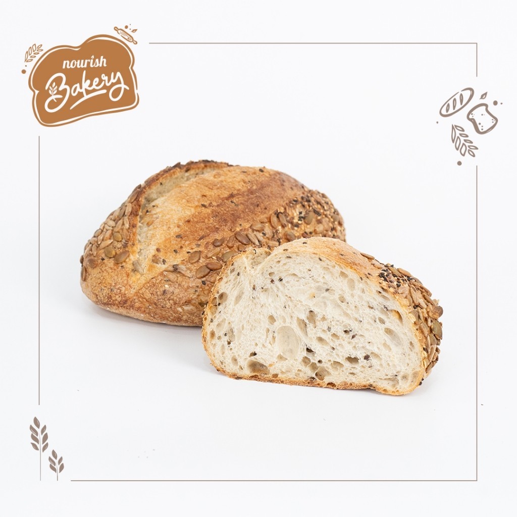 

Country Whole Wheat Multigrain - 100% Sourdough Country Bread Long Fermentation (Vegan) 600gr