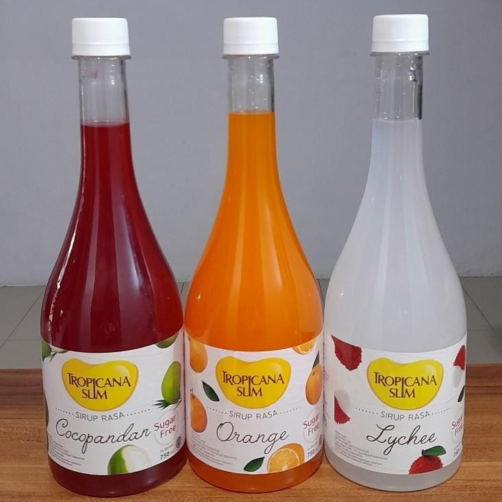 

Tropicana Slim Syrup Sirup Sugar Free Rasa Orange / CocoPandan / Lychee 750ml