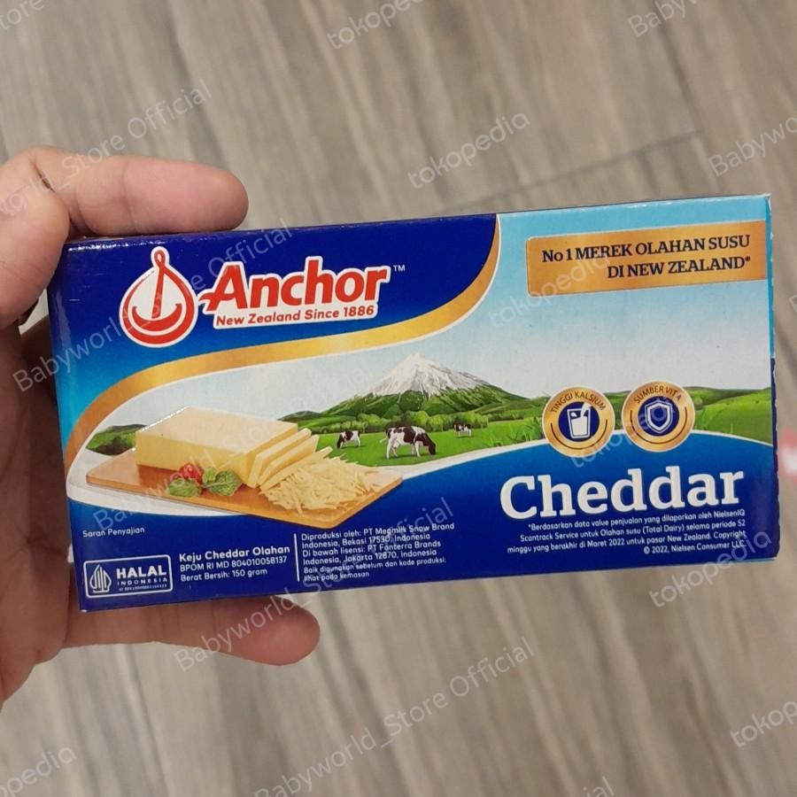 

Anchor New Zealand Cheddar Cheese Keju Olahan Import 150gr