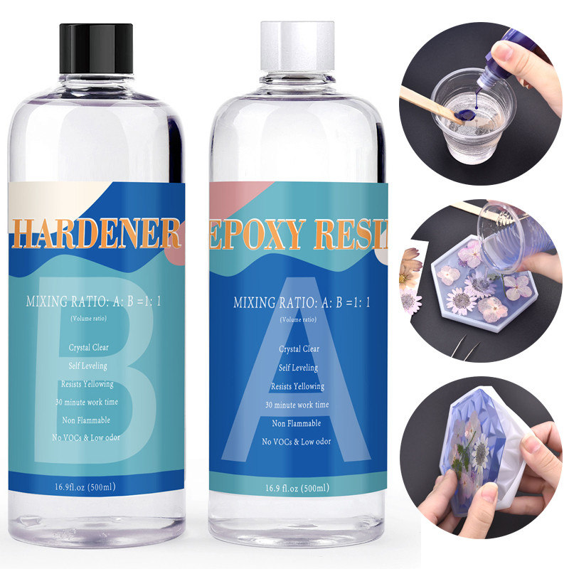

New 1:1 AB Epoxy Resin Glue High Adhesive Hardener AB Glue Set For Epoxy Resin Mold Jewelry Making Clear Crystal Resin Glue