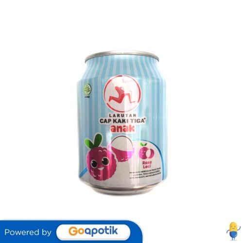 

Cap Kaki Tiga Larutan Penyegar Anak Rasa Leci 238 Ml Kaleng