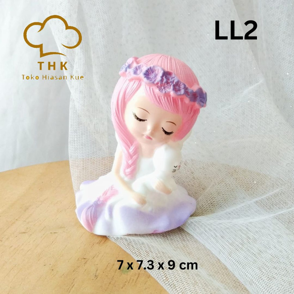 LL2 - Hiasan Kue Cake Topper Boneka Peri Angel Malaikat Kucing(TALK)