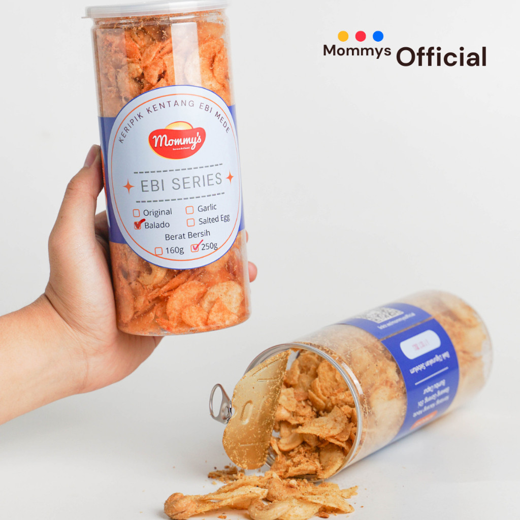 

Keripik Kentang Ebi Mede Mommy's Breakfast 350g 1100ml Net 280g Kedap Udara