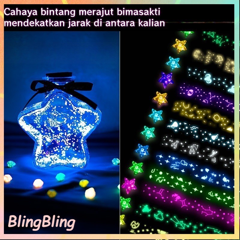 

(READY)Cahaya Malam 540pcs Kertas Origami Bintang Star Paper Origami Paper Quilling Luminous Glown in The Dark