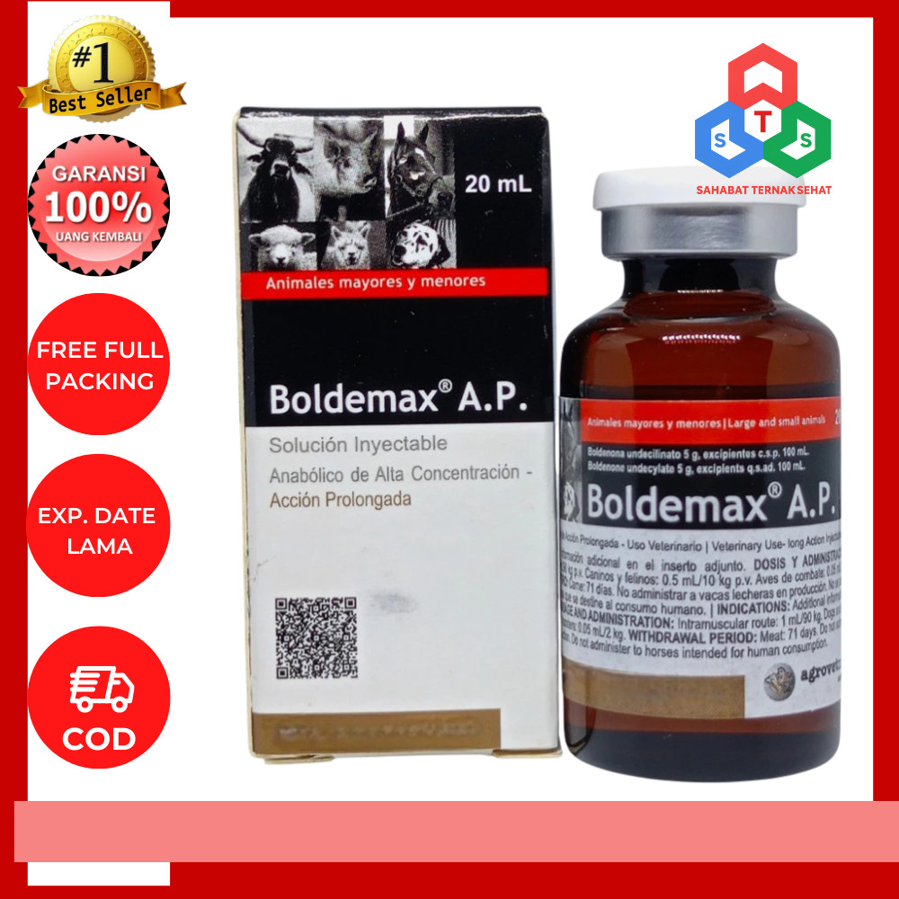 BOLDEMAX AP 20 ml - Obat Penggemuk Sapi Kambing Kuda Anjing Kucing Kelinci Hewan Babi Ayam