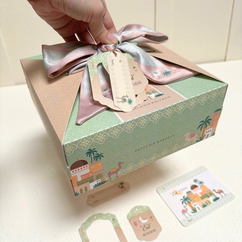 

5 Set Box Jinjing Twilly Leya 20x20x8cm 22x22x7cm Box Idul Fitri Lebaran