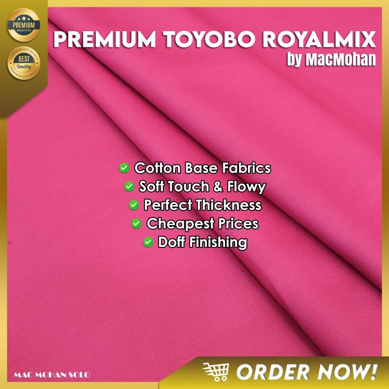TERBARU {TERMURAH} Kain Katun Jepang TOYOBO Royalmix Original Per 0.5 Meter Bahan Kain Katun Toyobo 