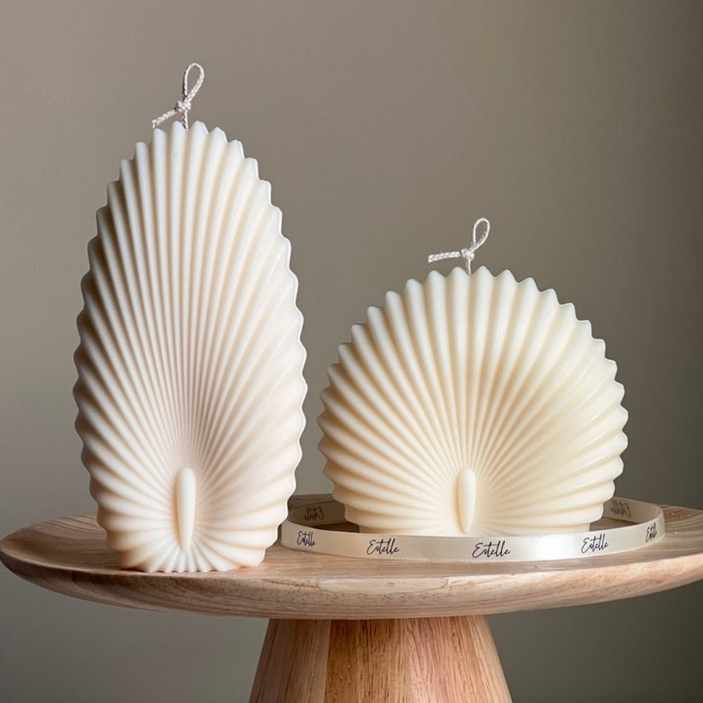

1-2Pcs/set 3D Sea Shell Candle Silicone Mold Relief Stripe Clam Shell Mould for Gypsum DIY Ellipse Ceramics Gifts Home Art Decor