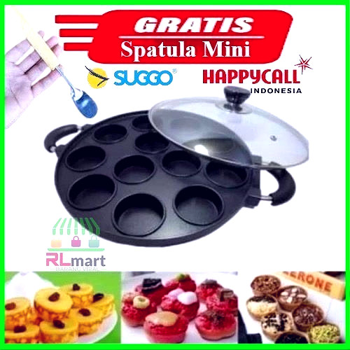 Cetakan Kue 12 Lubang Datar SUGGO Loyang Martabak Super Mini Cetakan Kue Lumpur Apem