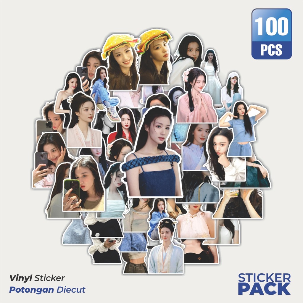 

Super Hemat! 100 PCS Stiker Aktris Wang Churan Waterproof Aesthetic- Untuk Laptop, Motor, dan Helm - Paper Stationery Pack