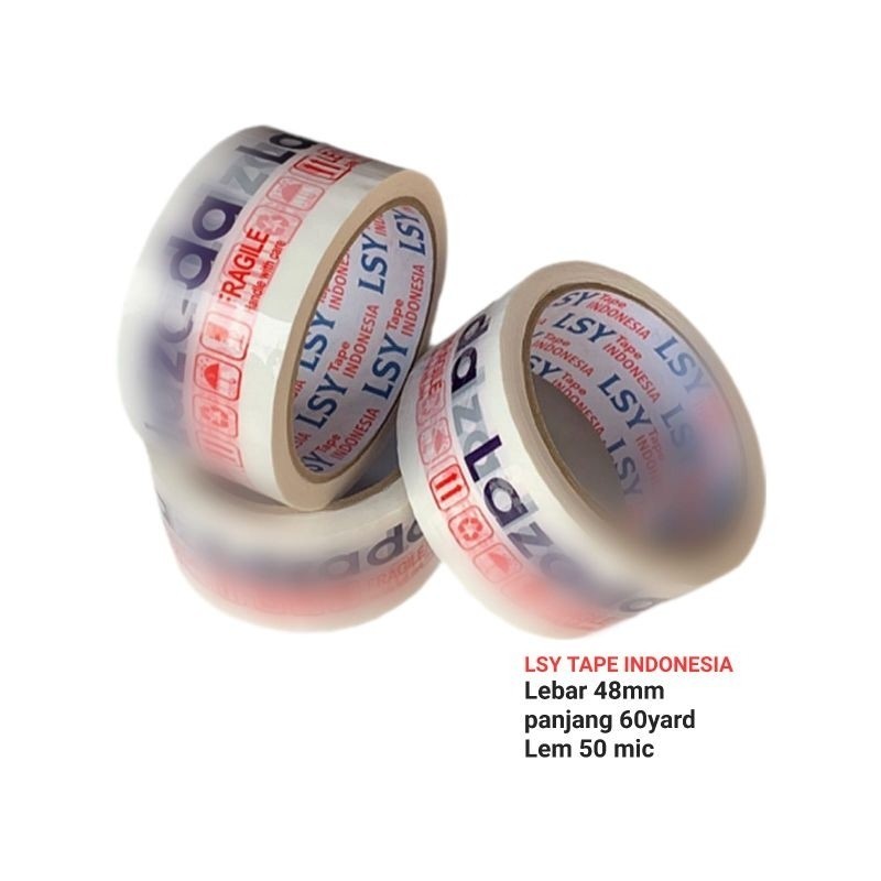 

lakban printing / lakban lazda 48mm x 60yard LSY TAPE INDONESIA